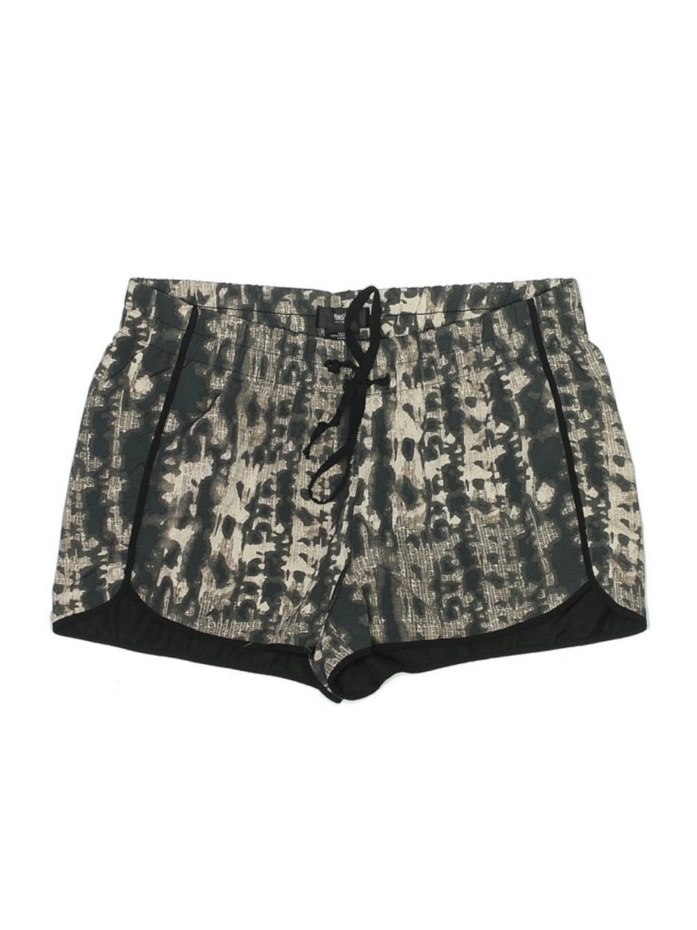 Mossimo Supply Co. Black and Gray Abstract Drawstring Athletic Shorts